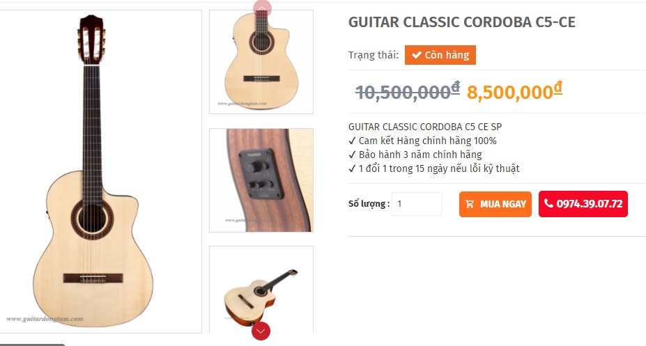 Giá guitar cordoba c5-ce